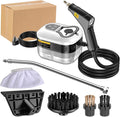 Handheld Steam Cleaner 1500W High Pressure Steamer for Cleaning Portable Steam Cleaning Machine for Home Use With 3 Brushes for Car Kitchen Furniture Grout Tile (White)