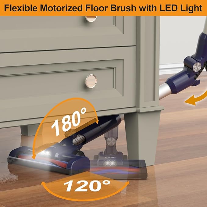 Cordless Vacuum Cleaner 6 in 1 Powerful Stick Vacuum for Home 2200mAh Battery Vacuum Rechargeable Vacuum (Cobalt)