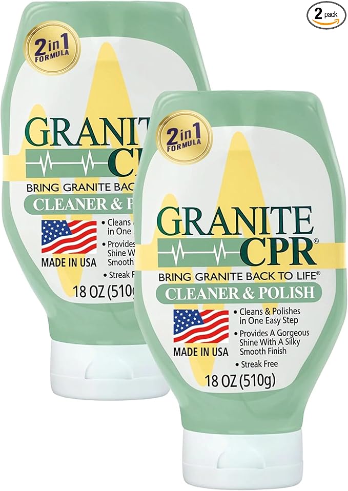 CPR Granite Cleaner Can Be Used Daily On Granite Marble Quartz &amp Corian. Leaves A Gorgeous Streak-Free Shine &amp Silky Smooth Finish (18 Ounce (Pack of 2))