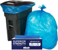 Plasticplace 95 Gallon Recycling Trash Bags 61W x 68H 1.5 Mil Blue 25 Count (Pack of 1)