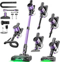 Cordless Vacuum Cleaner 45KPA /10-in-1 Stick Vacuum with 29-inch Hose 45Mins Runtime Vacuum Cleaners for Home Anti-Tangle Brush Lightweight Rechargeable Vacuum for Hardwood Floor (Purple)