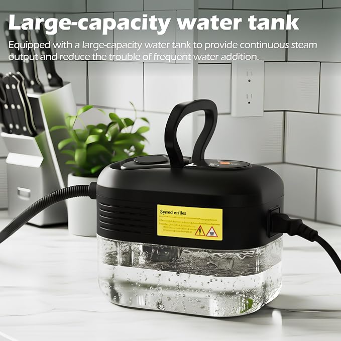 1500W Handheld Steam Cleaner 1.2L 266℉ High Temperature Pressurized Steamer 6 Speeds 3.5Bar Intelligent Touch Panel &amp Spray Gun Control Portable Steam Cleaner for Home