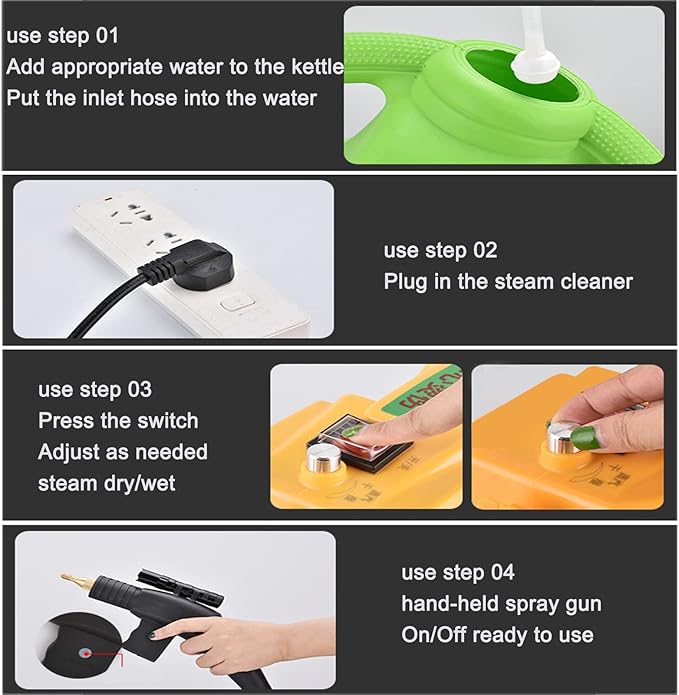 2600w High Temperature Steam CleanerHandheld Pressurized Steam Cleanerfor Stain RemovalCurtainsCar SeatsFloorWindowHandle DesignEasy to Use110v-3000w