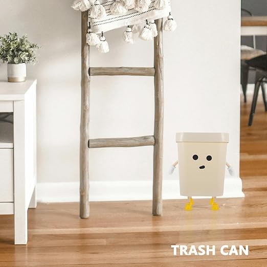Luxshiny Large Plastic Trash Can for Home Office Bedroom Simple Design Wastebasket for Clutter Space Versatile Sundries Storage Basket for Kitchen Bathroom Dorm Use