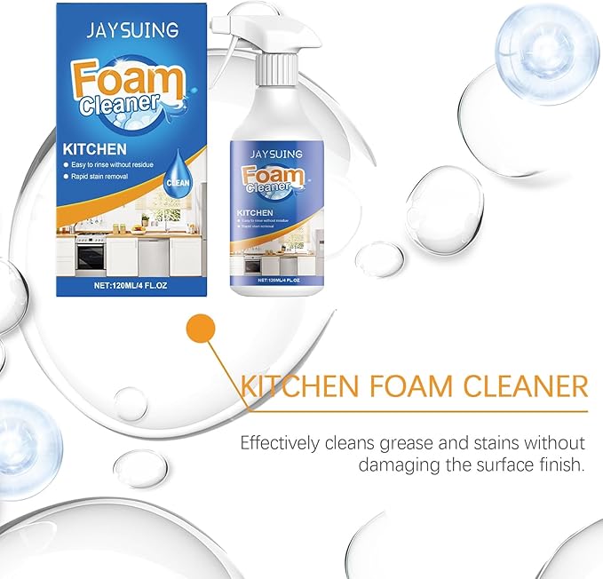 Kitchen Grease Foam Cleaner Powerful Stain Remover For Stoves &amp Cookware Deep Cleaning Spray(2PCS)
