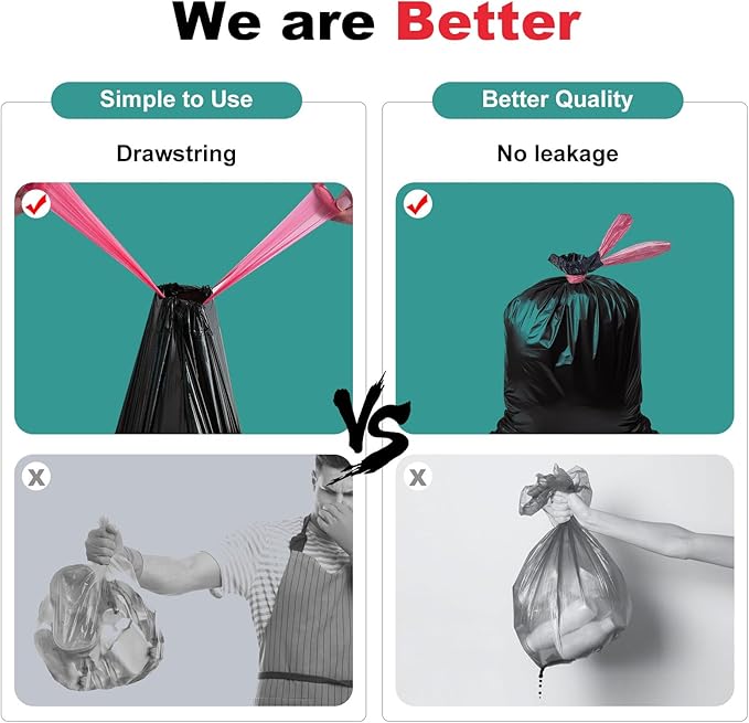 Portable Toilet BagsDrawstring Camping Toilet Bags Toilet Trash Bags Leak-Proof Waste Bags for Camping Hiking TravelingEmergency Outdoor Activities