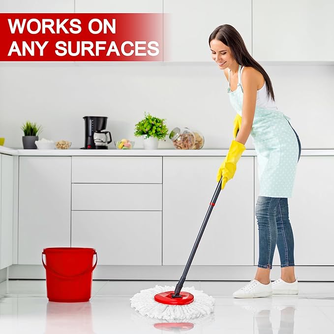 15-Pack Spin Mop Superior Replacement Heads – Compatible with O-Cedar EasyWring and Other Spin Mops Durable and Washable Refills for Effortless Floor Cleaning - iDeaology