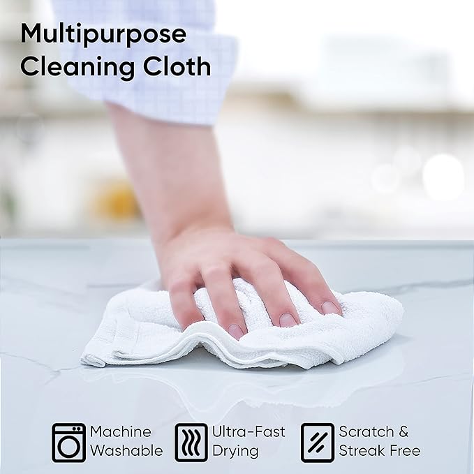 Superio White Washcloths 12 Pack Terry Cloth Rags 100% Cotton 12 Cleaning Cloths Kitchen Towels Facial Washcloth Spa Cloths Hand Towel Small Lint Free Rags for Multi-Purposes