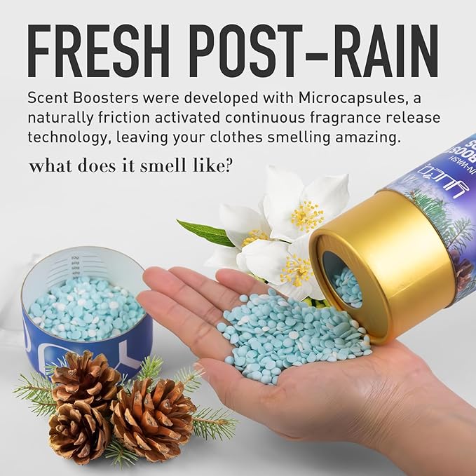 YUCO Scent Beads Laundry NaturalUltra-Concentrated Two-Color Laundry BeadsEffective Fabric DeodorizerSoftenStatic FreeMicrocapsule Technology Scent Lock Fresh Last 12Weeks(Ocean Cedarwood12.6OZ)