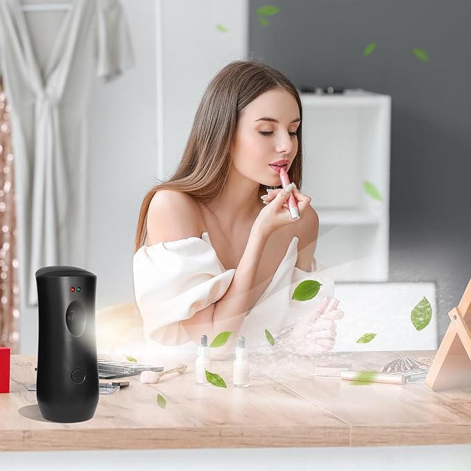 (4-Pack) Automatic Fragrance DispenserAutomatic Air Freshener Spray DispenserFree Standing or Wall Mounted for Home Indoor Bathrooms Offices Hotels and Commercial Places (Black)