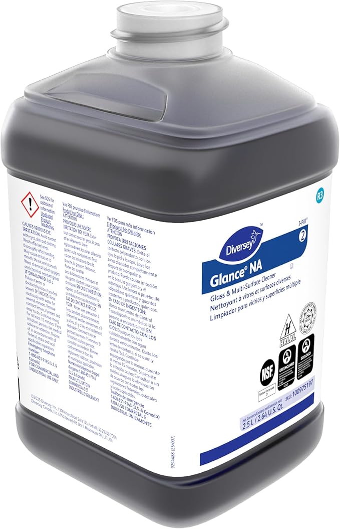 Glance 100975197 Non-Ammoniated Glass &amp Multi-Surface Cleaner for Streak Free Windows JFill Concentrate 2.5-Liter (Pack of 2)
