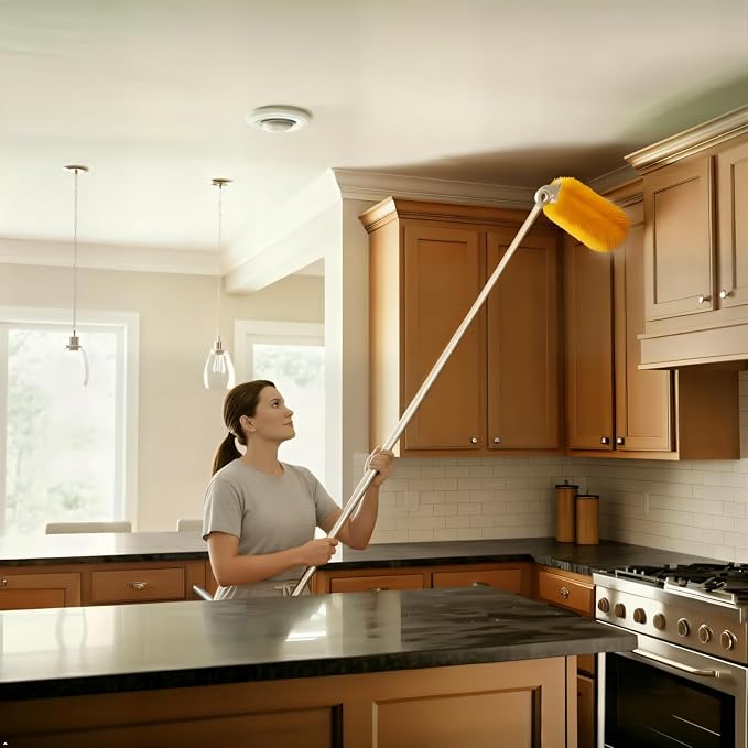 Long Handle Dusters for Cleaning with 2 Replacement Heads Washable Cleaning Duster Kit with Laundry Mesh Bag Cobweb Duster Extendable Dusting Tool for Home and Office