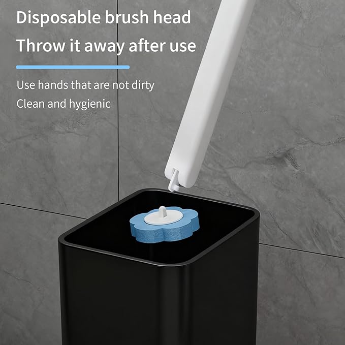 Toilet Brush with 120 Refills White Toilet Cleaning Brush Toilet Bowl Brush Toilet Brush Refill for Efficient and Deep Scrub Toilet