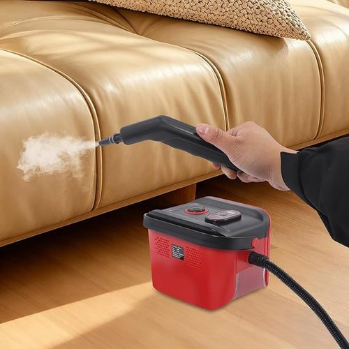 1500W Handheld Steam Cleaner Portable Small Steam Cleaner Multipurpose Power Steamer with Digital Display Screen 4.5 Bar (Red)