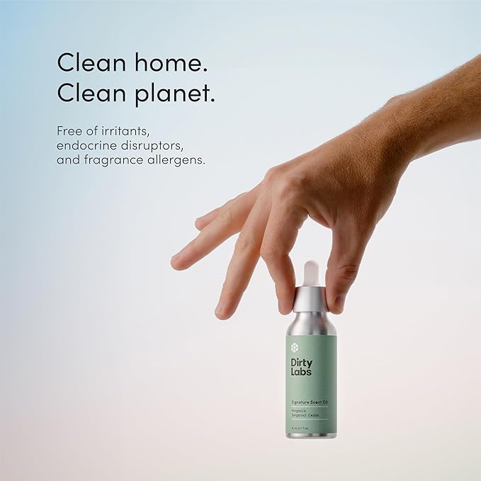 Dirty Labs | Signature Scent | Laundry Fragrance Oil and Glass Dropper | 80mL (2.7 fl oz) | Magnolia Bergamot and Cedar Blend | Laundry Scent Booster | Pairs with Dryer Balls | Hypoallergenic