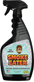 Smoke Eater Odor Eliminator Spray Sea Breeze Scent 22oz - Breaks Down Smoke Odors at the Molecular Level - Works on Fabric Carpet Cars Furniture - Made in USA