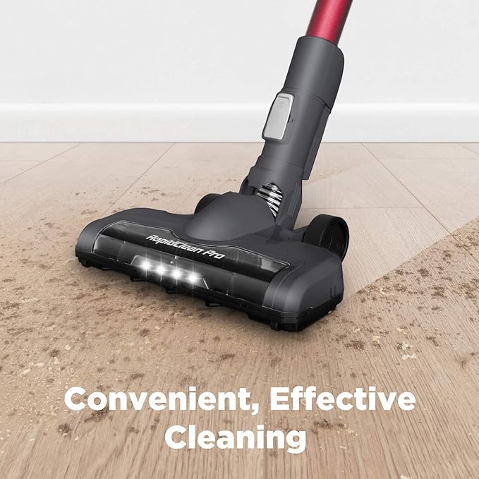 Eureka Lightweight Cordless Stick Vacuum Cleaner Convenient for Hard Floors Rechargeable Handheld Vacuum Cleaner Portable with Powerful Motor Efficient Suction RapidClean Pro NEC186 Rose Red