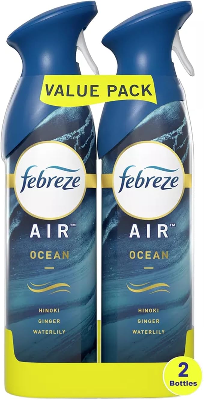 Febrezee Odor-Fighting Air Freshener Room Fresheners Air Effects Air Spray Air Freshener Mist 8.8 Ounce - 2 Count (Pack of 1) (Ocean)