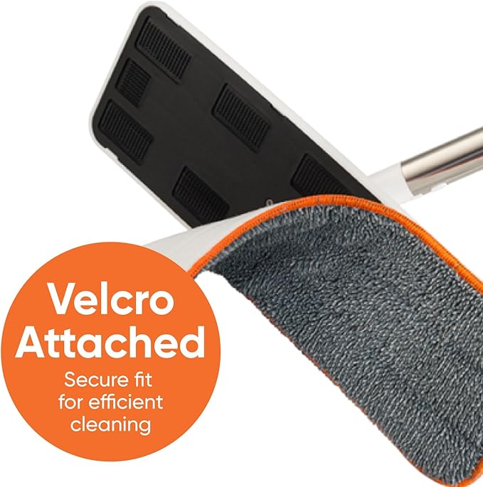 Superio Self-Wringing Microfiber Cleaning Mop with Hands-Free Wringing Blade and Reusable &amp Washable 8 x 4.5 Microfiber Mopping Pad for Home Kitchen Bathroom Streak-Free Cleaning