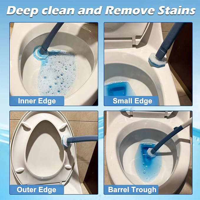 60pcs Disposable Toilet Wand RefillsCompatible with Most Toilet Brushes5X Cleaning Power Toilet Bowl CleanersNo Falling ApartUpgrade Fiber Cleaner Headsfor Closestool Bathroom Cleaning