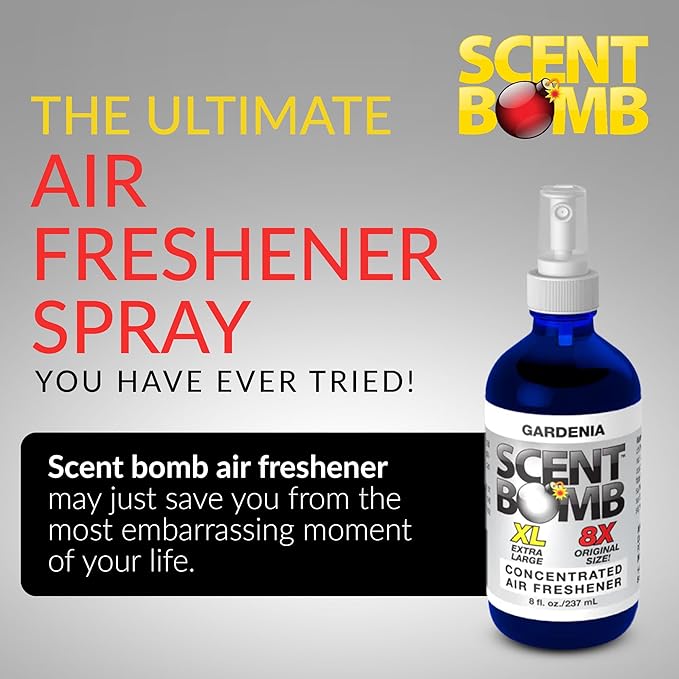 Scent Bomb Air Freshener Spray Long-Lasting Odor Eliminator for Home &amp Car Effective Deodorizer for Kitchen Bathroom Fresh Room Spray &amp Smell Neutralizer Gardenia Scent
