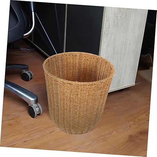 Versatile Baskets Stackable Storage Bins Woven Waste Baskets Kitchen Supply Easy to Move Pastoral Design