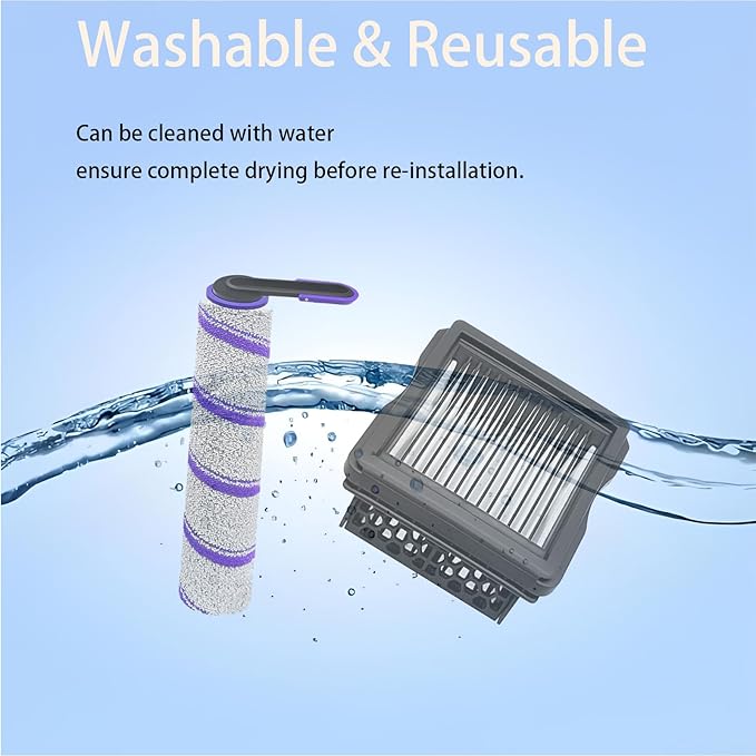 Replacement Accessories Kit for NARWAL S30 Pro / S30 Wet Dry Vacuum Cleaner：4 Pack Parts 2 Main Brush 2 Filters Spare Attachments