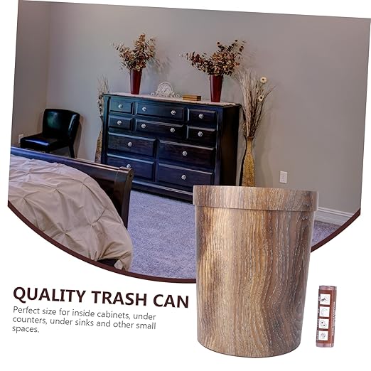 Zerodeko 1roll Vintage Style Trash Can Pattern Wastebasket for Kitchen Bathroom