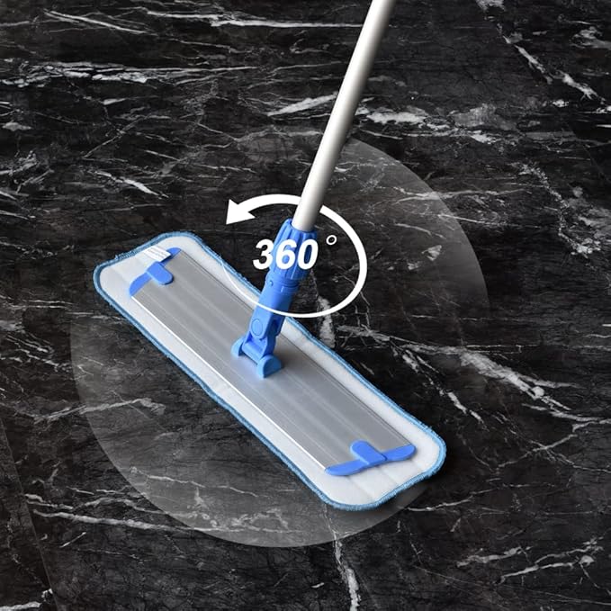 Layers 18 Inch Microfiber Mop for Floor Cleaning-Hardwood with 3 Washable Mop Pads with 59.8‘’ Extra-Long Aluminium Handle for Wet Dry Dust Household Cleaning.