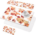 3 PCS Stone Dish Drying Mat for Kitchen Counter Quick Dry Foldable Stone Dishes Mats Water Absorbing Diatomaceous Earth Drying Organizer for Dishes Bottles Cups and Tableware (Orange)