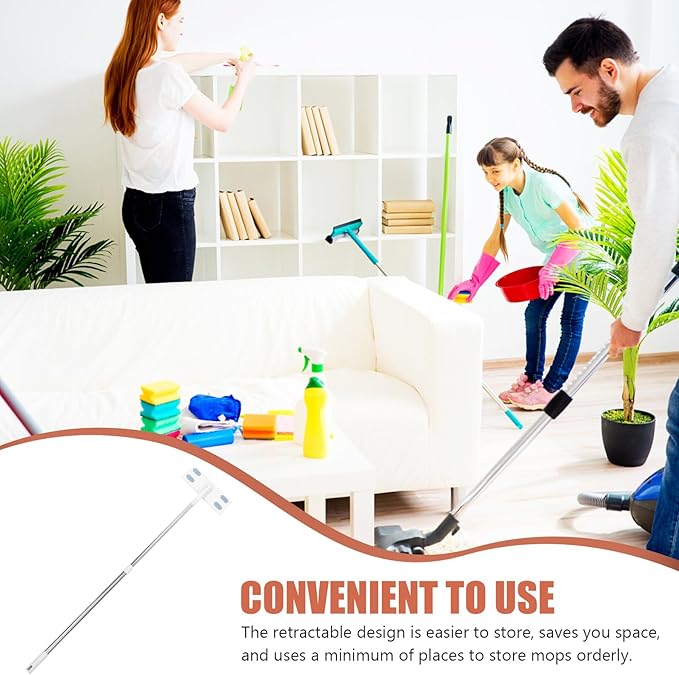 HEMOTON Detachable Handle Dust Mop Long Handle No Wash Mop Electrostatic Floor Cleaning for Home Use with Adjustable Telescopic Rod