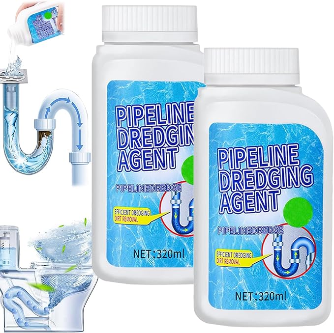 Powerful Pipe Dredging Agent Pipeline Dredging Agent Sink and Drain Cleaner for Kitchen and Toilet Pipelines Pipe Drain Clog Remover (2PC)