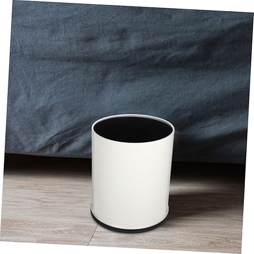 PRETYZOOM Round Double Layer Trash Can Modern Office and Home Wastebasket Plastic Garbage Bin for Kitchen Bathroom and Bedroom 1-Pack