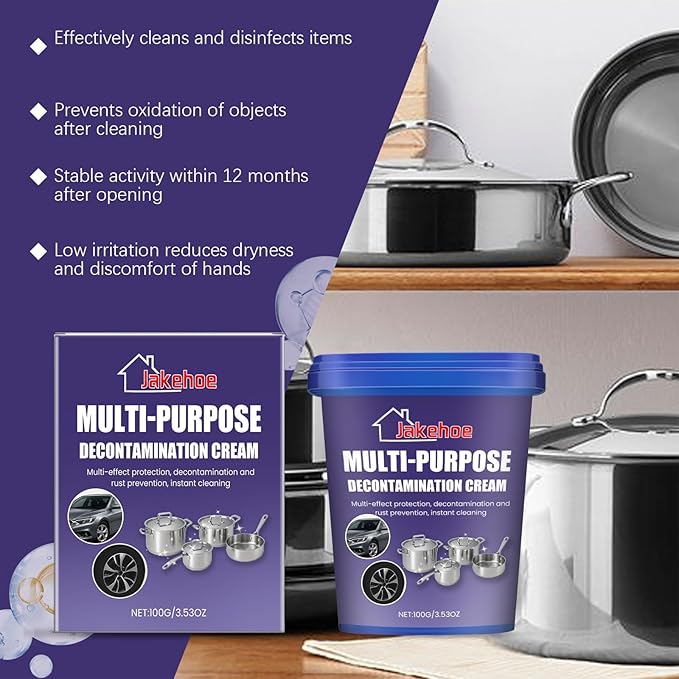 Stainless Steel Cleaning Paste Kitchen Grease &amp Grime Remover For Gas Stoves Range Hoods - Safe For Surfaces(2PCS)