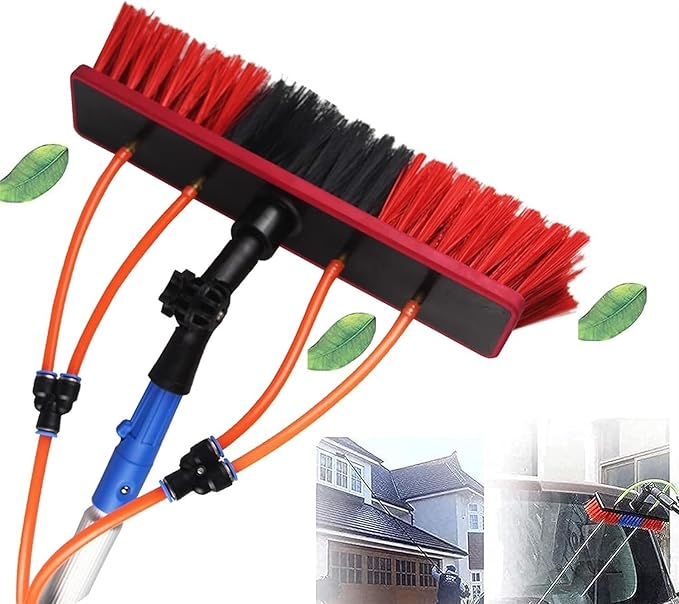 Window Cleaning Pole Water Fed Telescopic Brush Extendable Cleaner Conservatory Roof Cleaning Photovoltaic and Solar Panels Brush Head (Color : 5m/16.4ft Size : 50Cm Brush Head)