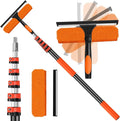 30FT High Window Cleaning Kit with Pole2 in 1 Window Squeegee for Window Cleaning5-24FT Professional Window Clean Pole Kit Include Replacement180°Rotatable Squeegee for Indoor/Outdoor High Windows