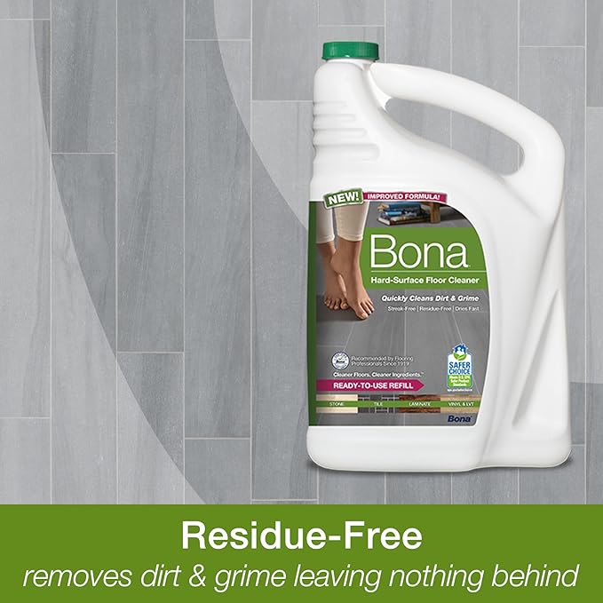 Bona Hard-Surface Floor Cleaner Refill for Stone Tile Laminate and Vinyl LVT/LVP 4 pack