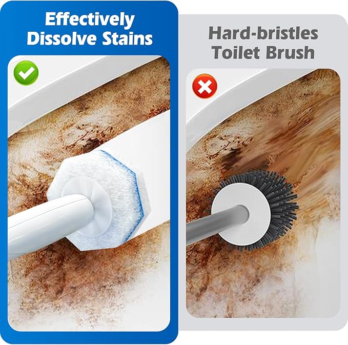 50 Count Upgraded Toilet Wand Refill Compatible with Most Disposable Toilet and Bathroom Cleaning System