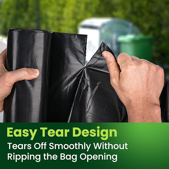 150 Count 55-60 Gallon Trash Bags Large Garbage Bags Sturdy &amp Tear-Resistant Commercial Can Liners 55 Gallon Large Black Trash Bags for Commercial Lawn and Leaf Bags (150 Count)