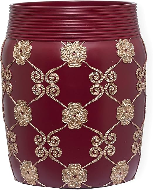Zahari Home Decorative Trash Can for Bathroom Office &amp Bedroom - 2.1 Gallons Stylish &amp Small Trash Can for Dorms Desktop &amp Restroom - Chic Waste Basket for Compact Spaces Elegant Rose