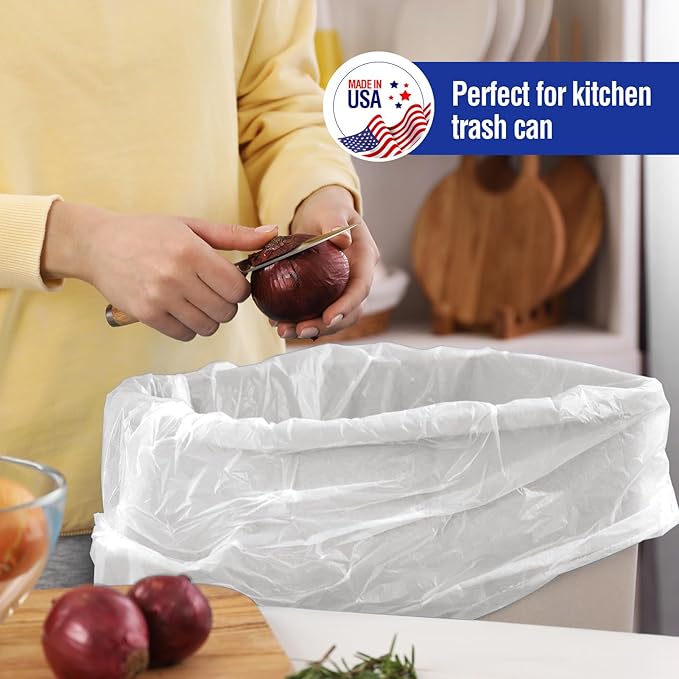 Delxo 30-33 Gallon Clear Trash Bags 250 Count – Medium Duty Garbage Bags Thick Durable &amp Puncture-Resistant Plastic Perforated Design– Made in USA for Kitchen Yard Office &amp Party