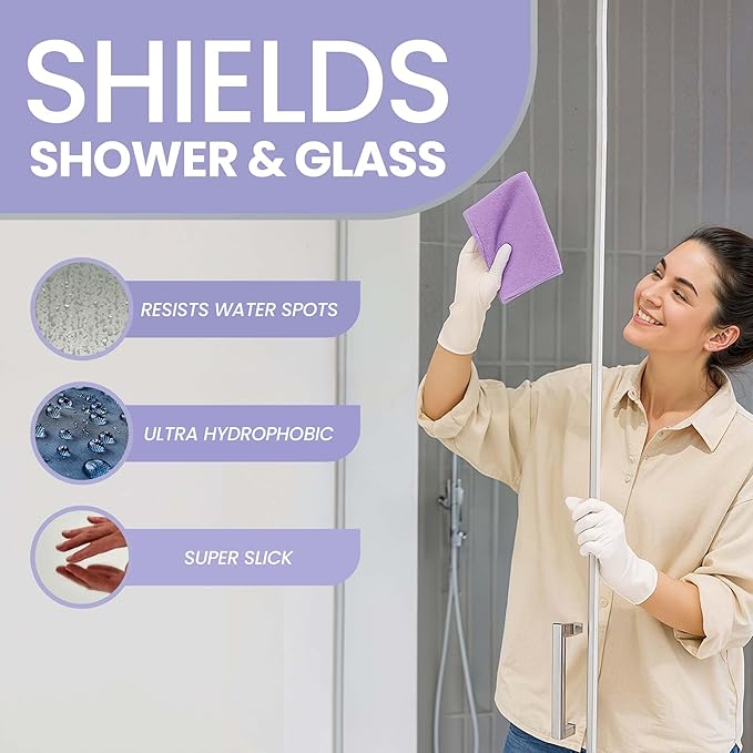 Fixture Shield Home Ceramic Coating Spray (8 oz) - SiO₂ Hydrophobic Protection for Kitchen &amp Bath | Repels Fingerprints Stains &amp Hard Water | Extra Strength Formula | Made in USA