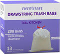 13 Gallon Drawstring Trash Bags Lavender Scented 200 Count Tall Kichen Garbage Bags Pre-Separated Odor Control Ultra Strong Leakproof Sturdy White