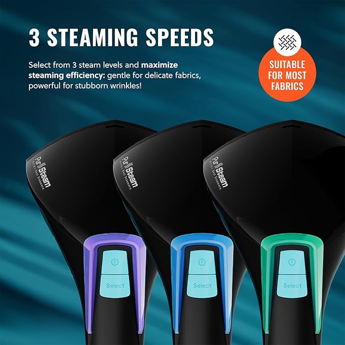 PurSteam Handheld Garment Steamer for Clothes – Powerful Wrinkle Remover with 3 Steam Settings Large Removable Water Tank and Fast Heat-Up – Portable Fabric Steamer for Home &amp Travel (Pack of 2)