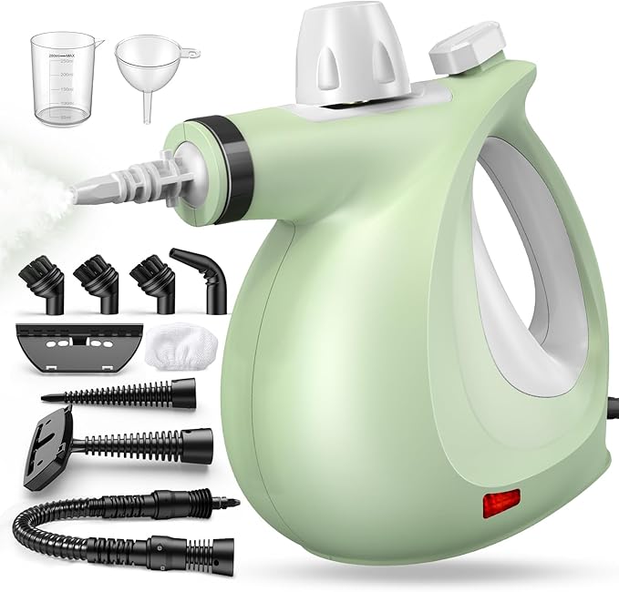 Steam Cleaner Powerful Pressurized Handheld Steam Cleaner for Home with 11-Pc Set – Chemical-Free Multi-Surface Steamer for Effective Cleaning Perfect for Furniture Upholstery Grout Couch &amp C