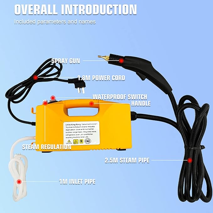 Pressure Steam Cleaner Electric High Pressure Steam Cleaning Portable Handheld Steamer Cleaner Mobile Steam Generator