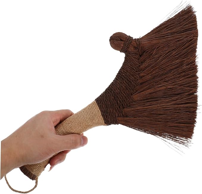 Dust Brush Desk Dust Mop Natural Broom Handmade Vietnamese Straw Gentle Furniture Easy to Clean Portable
