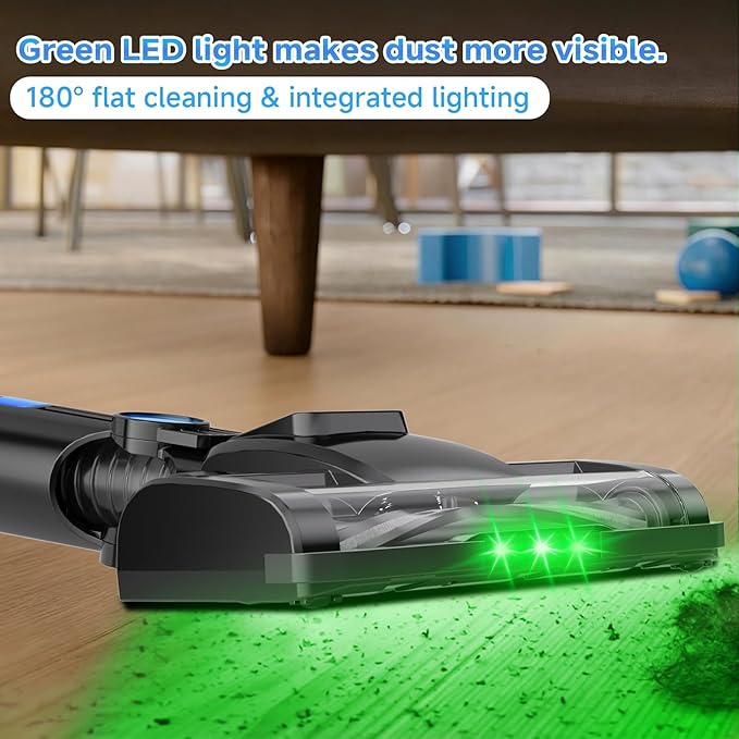 Hearten Cordless Vacuum Cleaner 600W/55Kpa 70Mins Upgraded Stick Vacuum with LED Display Anti-Tangle Self-StandingAnti-TangleLightweightVacuum Cleaner for Home Pet Hair Carpet Hardwood Floor