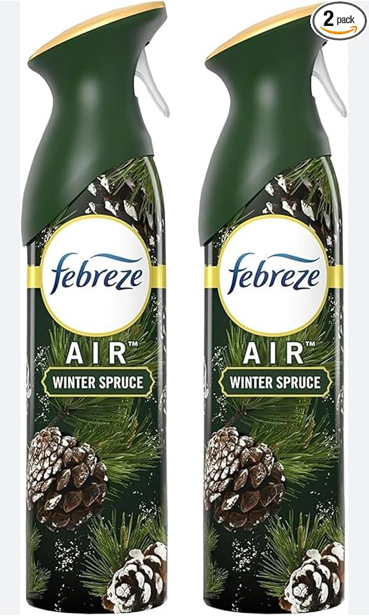 2 Pack Febreeze Air Mist WINTER SPRUCE Freshener Spray Cool Wintery Woodsy Scent Limited Edition 8.8 Oz Each