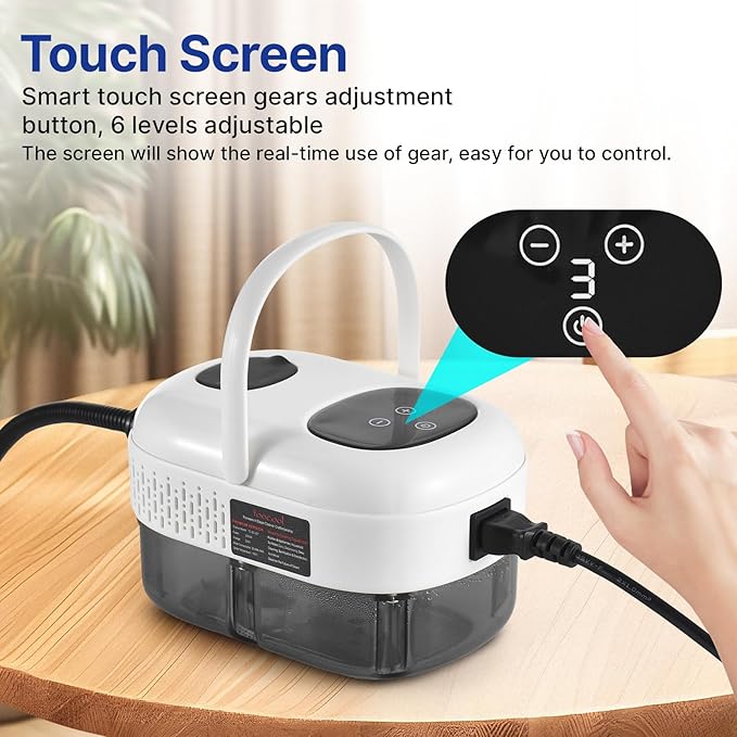 Pressurized Handheld Multi-surf Steam er with 8pcs Accessories Smart Touch Screen 6 Levels Adjustable Deep ing Steamer with Portable Handle for Clothes Car Glass Window Kitchen